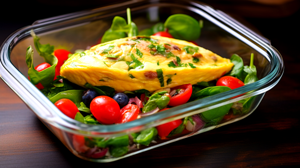 Aprenda a preparar uma deliciosa marmita fit de omelete com salada em apenas 5 passos. Uma opção saudável e prática para o seu dia a dia.