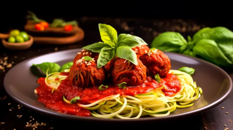 Receita de Espaguete de Abobrinha com Molho de Tomate e Almôndegas Fitness Deliciosas