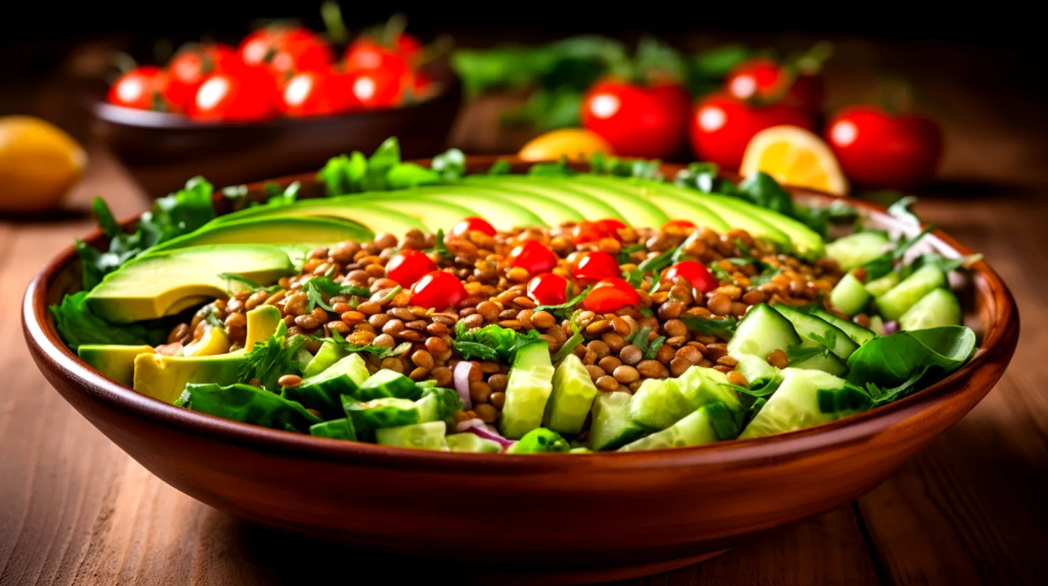 Salada de Lentilhas com Abacate fitness