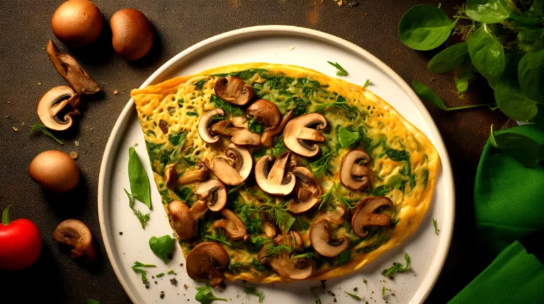 Receita de Omelete de Espinafre e Cogumelos Fitness Deliciosa e Saudável
