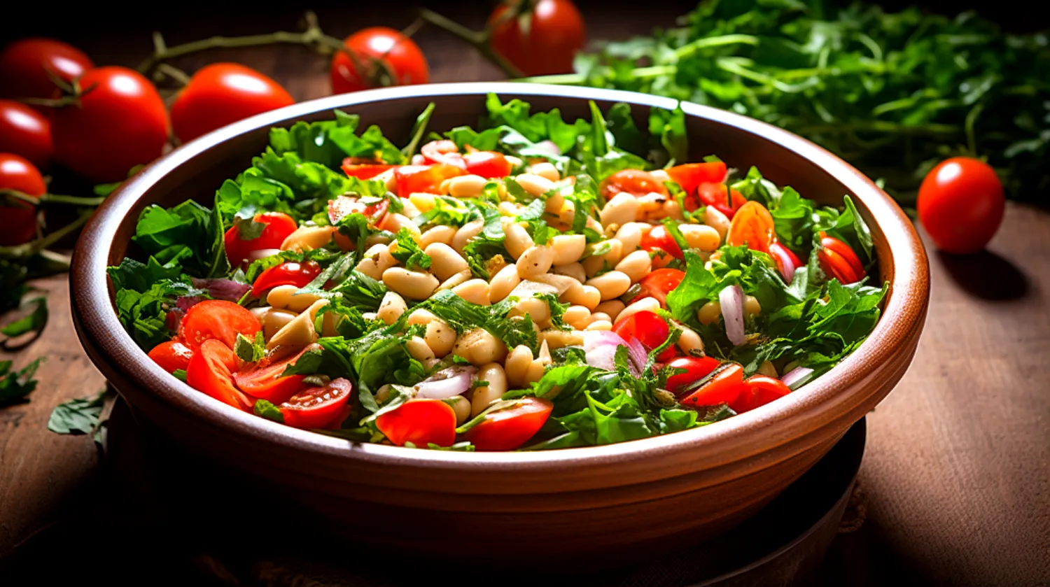 Salada de Feijão Branco com Tomate Cereja fitness