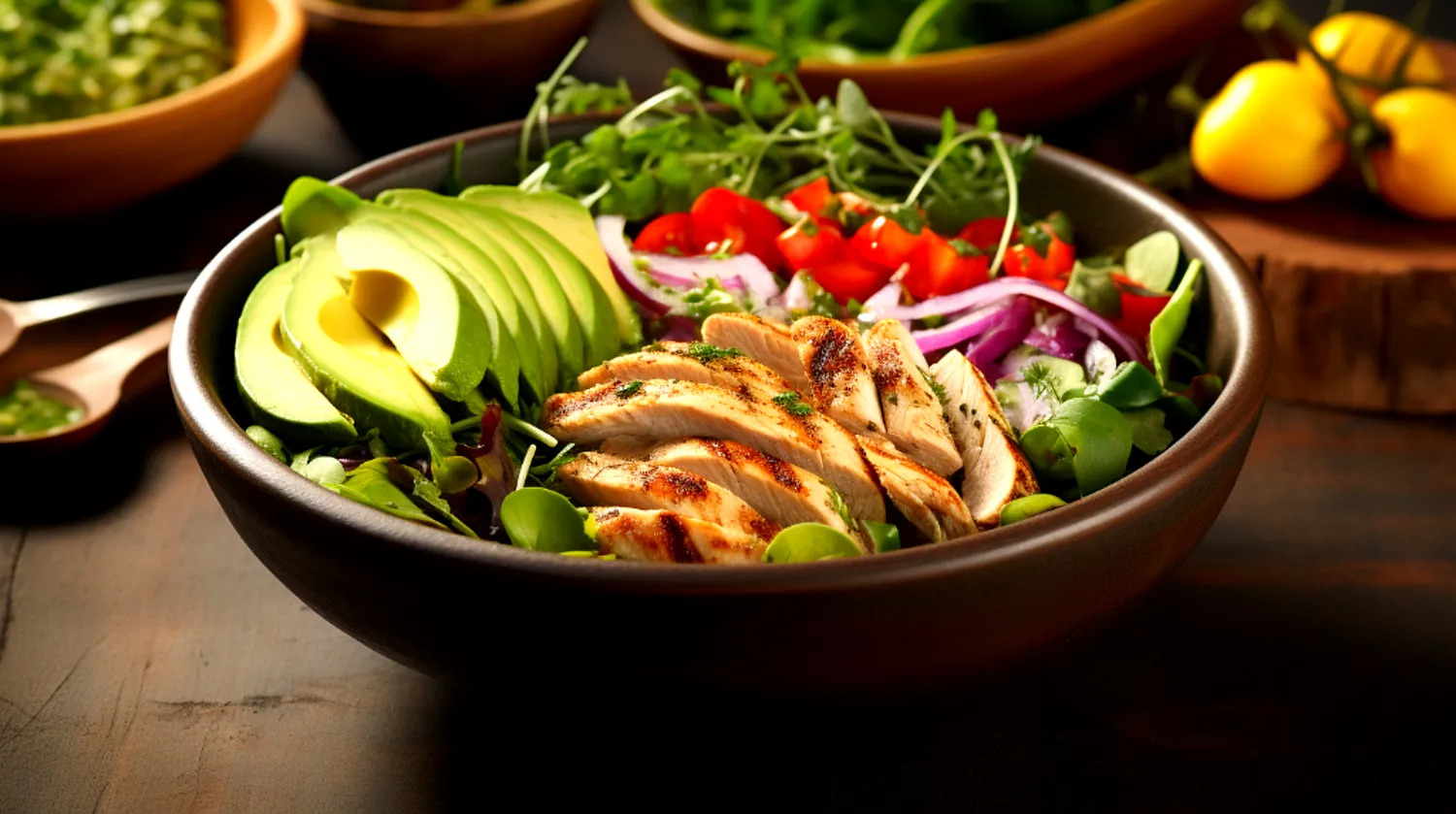 Salada de Frango com Abacate fitness