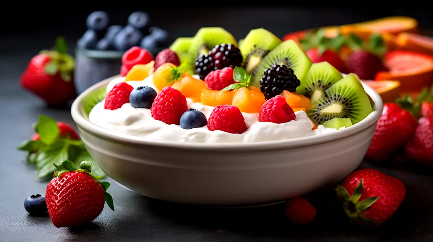 Salada de Frutas com Iogurte Grego fitness
