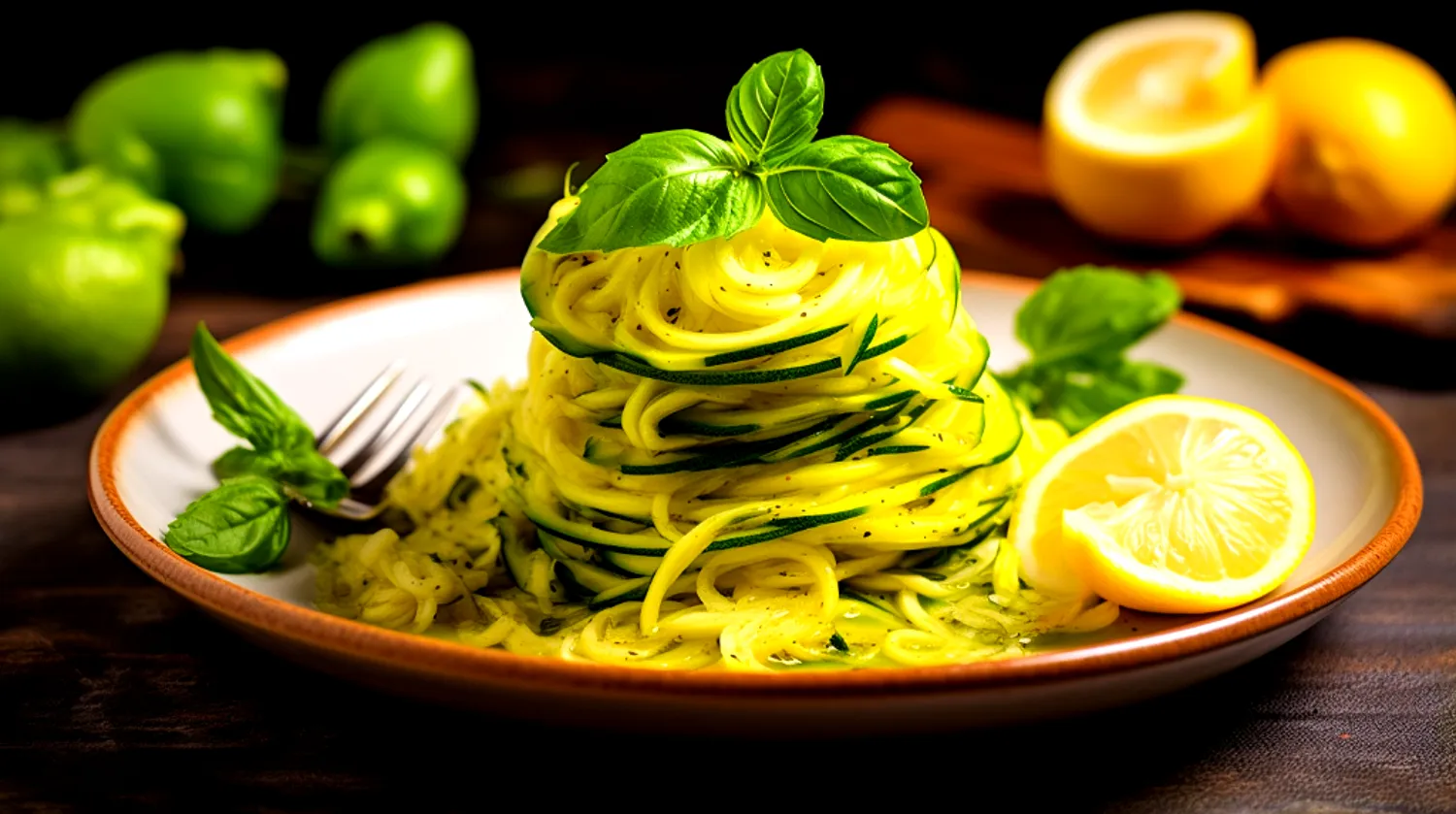 Espaguete de Abobrinha com Molho de Abacate e Limão fitness