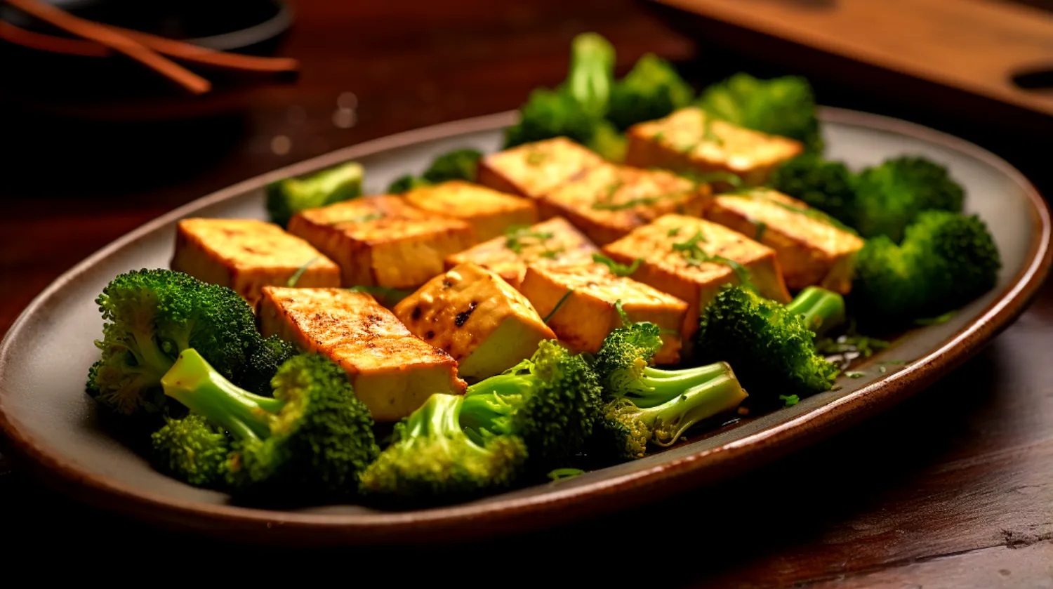 Tofu Grelhado com Brócolis fitness