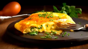 Receita de Omelete Simples Recheada com Queijo