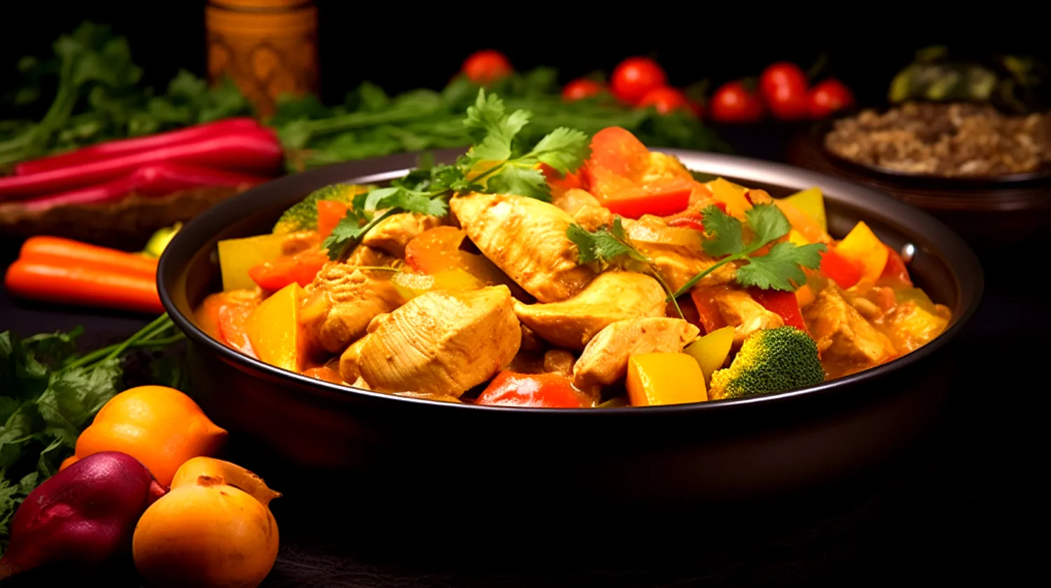 Frango ao Curry com Legumes fitness