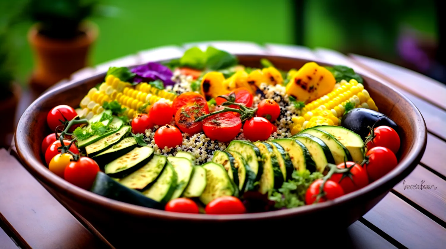 Salada de Quinoa com Legumes Grelhados fitness