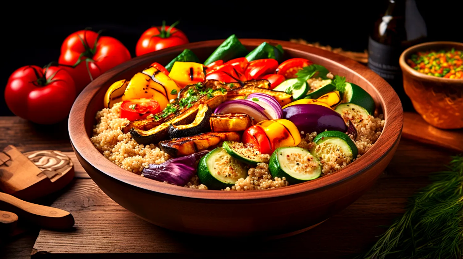 Salada de Quinoa com Legumes Grelhados fitness