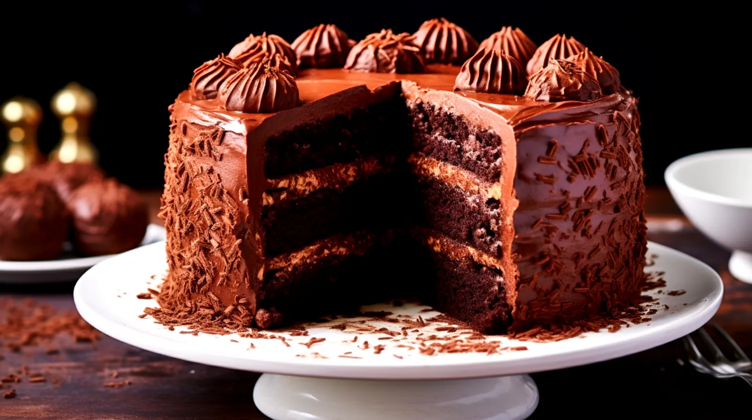 bolo de chocolate com cobertura de brigadeiro