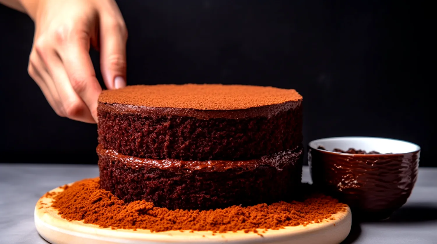 bolo de chocolate com cobertura de brigadeiro
