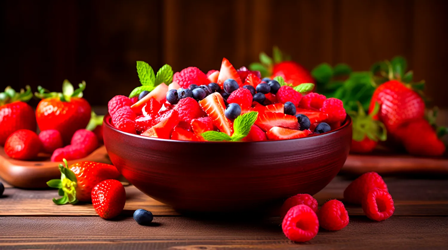 Salada de Frutas Vermelhas fitness